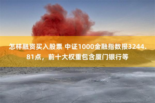 怎样融资买入股票 中证1000金融指数报3244.81点，前十大权重包含厦门银行等