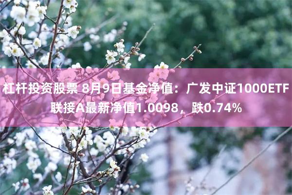 杠杆投资股票 8月9日基金净值：广发中证1000ETF联接A最新净值1.0098，跌0.74%