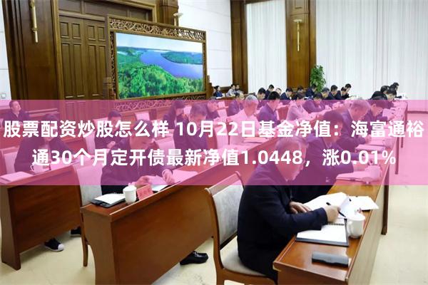 股票配资炒股怎么样 10月22日基金净值：海富通裕通30个月定开债最新净值1.0448，涨0.01%