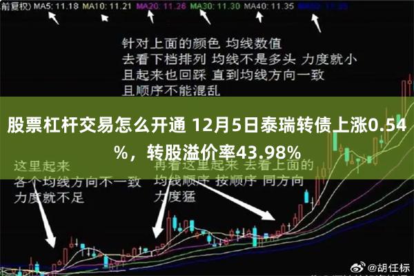 股票杠杆交易怎么开通 12月5日泰瑞转债上涨0.54%，转股溢价率43.98%