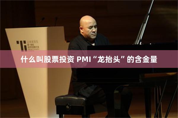 什么叫股票投资 PMI“龙抬头”的含金量